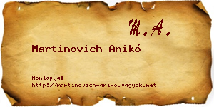Martinovich Anikó névjegykártya